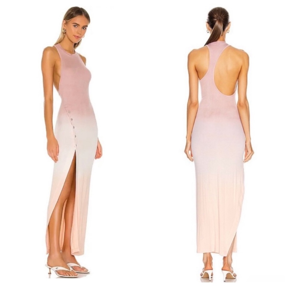 Alix NYC Beekman Rosewood Peach Ombré Maxi Sleeveless Dress Size Small